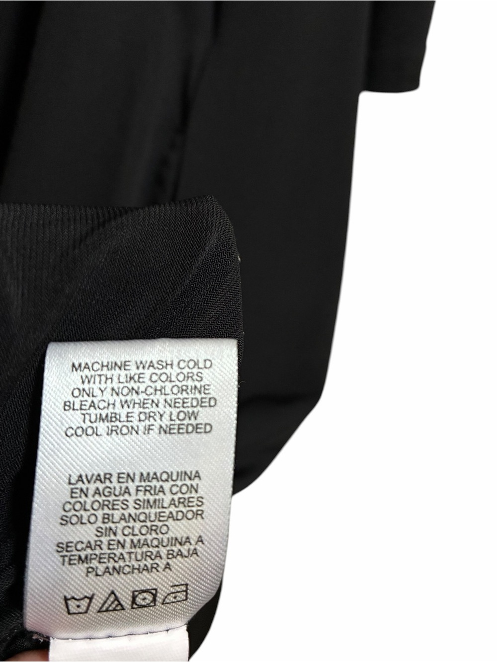 Leota Black Dress Large Solid Minimalist Stretch Flowy 3/4 Sleeves Pockets Swing - Picture 6 of 9